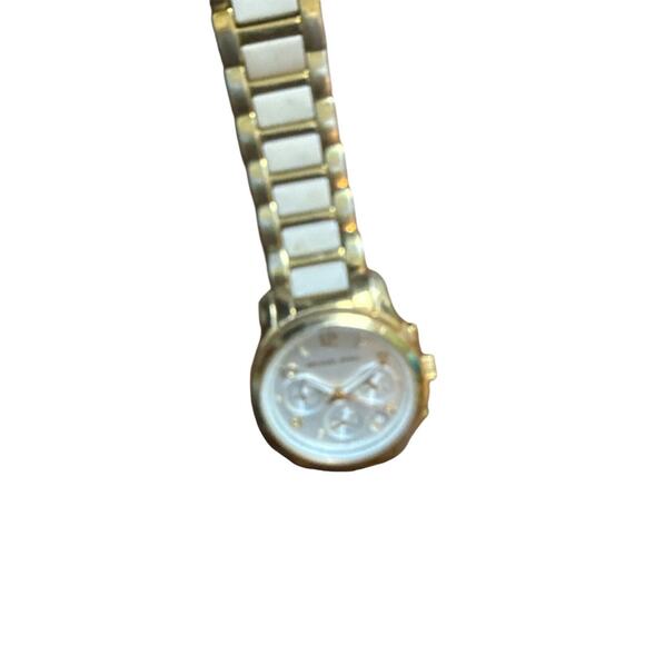 Michael Kors Watch Women TwoTone MK5742 White Gold Face Stainless Steel Back - Picture 5 of 13